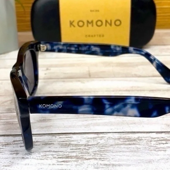 Komono Blue Marbled Sunglasses NEW The Allen Indigo Demi - Picture 7 of 12